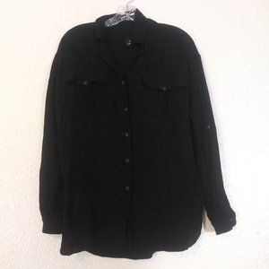 Liz Claiborne Lizsport women's size S black long sleeve blouse